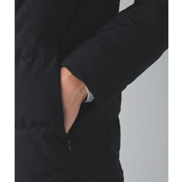 Lululemon Puffy Blanket Jacket Size 4‎ Black Hooded 2 Way Zipper W4D71S - Picture 6 of 14